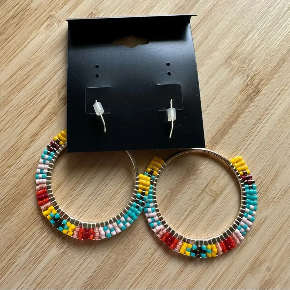 Beaded Hoop Earrings